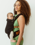 bamboo linen jett black baby clip carrier by chekoh australian owned and perfect for newborns and toddlers 