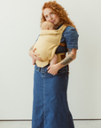 camel coloured baby clip carrier by chekoh australian owned and perfect for newborns and toddlers 