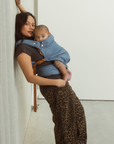 Chekoh denim clip baby carrier wear from newborn to toddler. Australian designed, 100% Cotton.