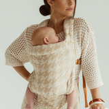 Baby in breathable soft structured carrier – Chekoh Australia houndstooth colour 