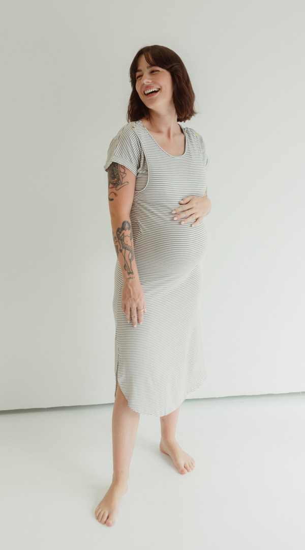 Grey Stripe Journey Dress