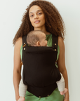bamboo linen jett black baby clip carrier by chekoh australian owned and perfect for newborns and toddlers 