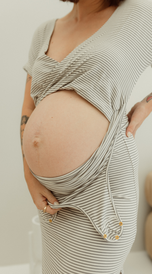 Grey Stripe Journey Dress