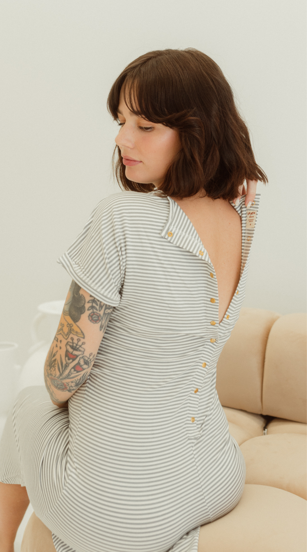 Grey Stripe Journey Dress