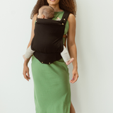 bamboo linen jett black baby clip carrier by chekoh australian designed and owned - perfect for newborns and toddlers 
