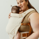 bamboo linen sandy beige baby clip carrier by chekoh australian owned and perfect for newborns and toddlers  maddy zanata plus size mum mama 