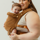 cotton corduroy cord chocolate brown colour baby clip carrier by chekoh australian owned and perfect for newborns and toddlers 