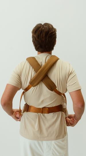 almond coloured baby clip carrier by chekoh australian owned and perfect for newborns and toddlers 