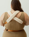 bamboo linen sandy beige baby clip carrier by chekoh australian owned and perfect for newborns and toddlers  maddy zanata plus size mum mama 