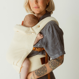 Cotton corduroy Ivory yellow white cord baby clip carrier by chekoh australian owned and perfect for newborns and toddlers. Soft snuggly and cute for neutral lover. 

Official Chekoh Image