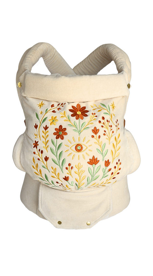 Chekoh Juni Clip Baby Carrier Folk Art Embroidered Velvet