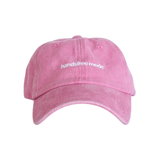 Pink Mom Cap that reads 'handsfree mode' embroidered in white on a musk pink hat by Chekoh Baby