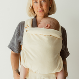 cotton corduroy ivory white cord baby clip carrier by chekoh australian owned and perfect for newborns and toddlers 