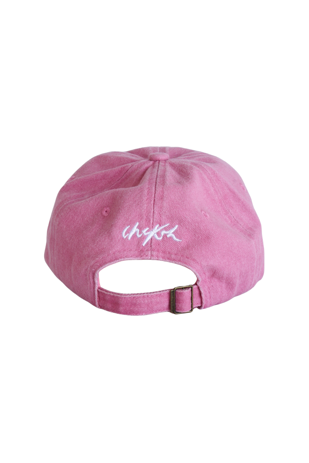 Pink Chekoh Cap back with white embroidery logo.