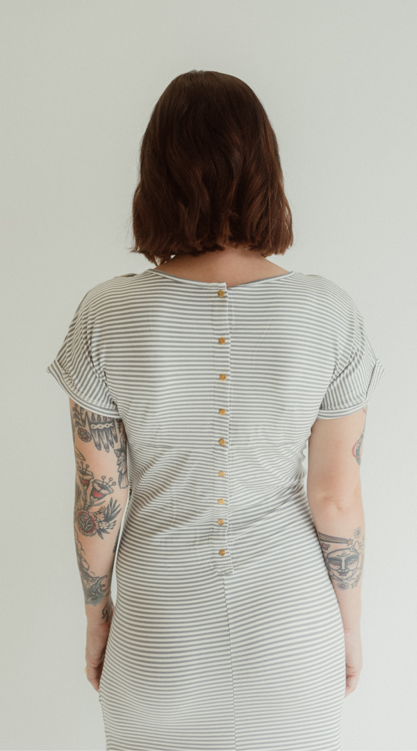 Grey Stripe Journey Dress