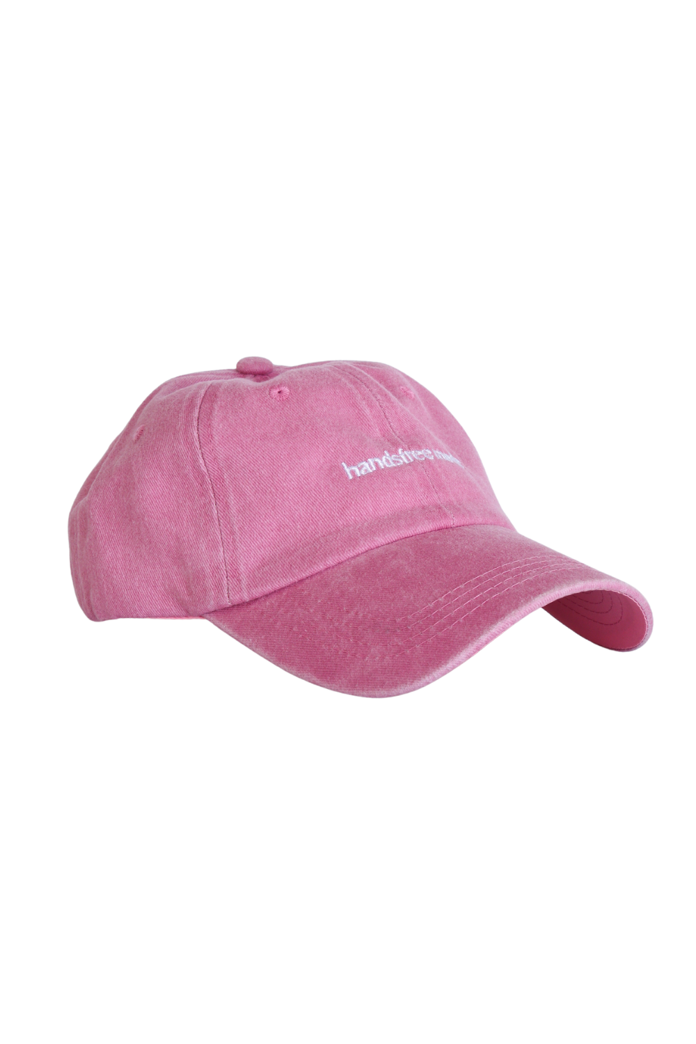 Pink mum-friendly Cap by Chekoh Baby - white embroidery on the front of the cap reads 'handsfree mode' 