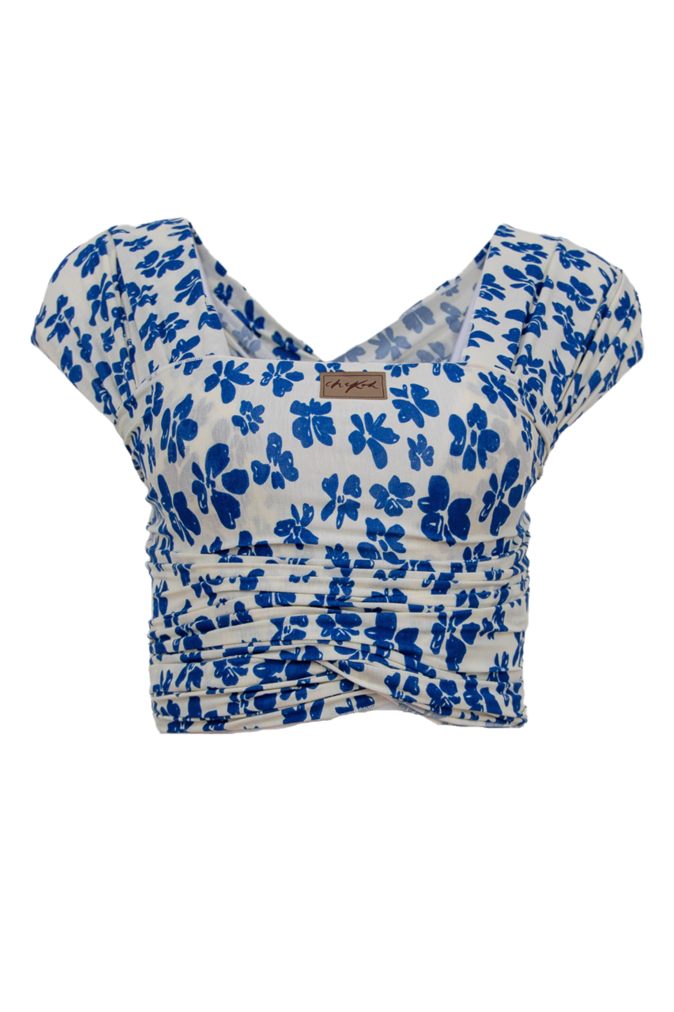Des Fleurs Chekoh Stretchy Baby Wrap Carrier Blue Flower Print