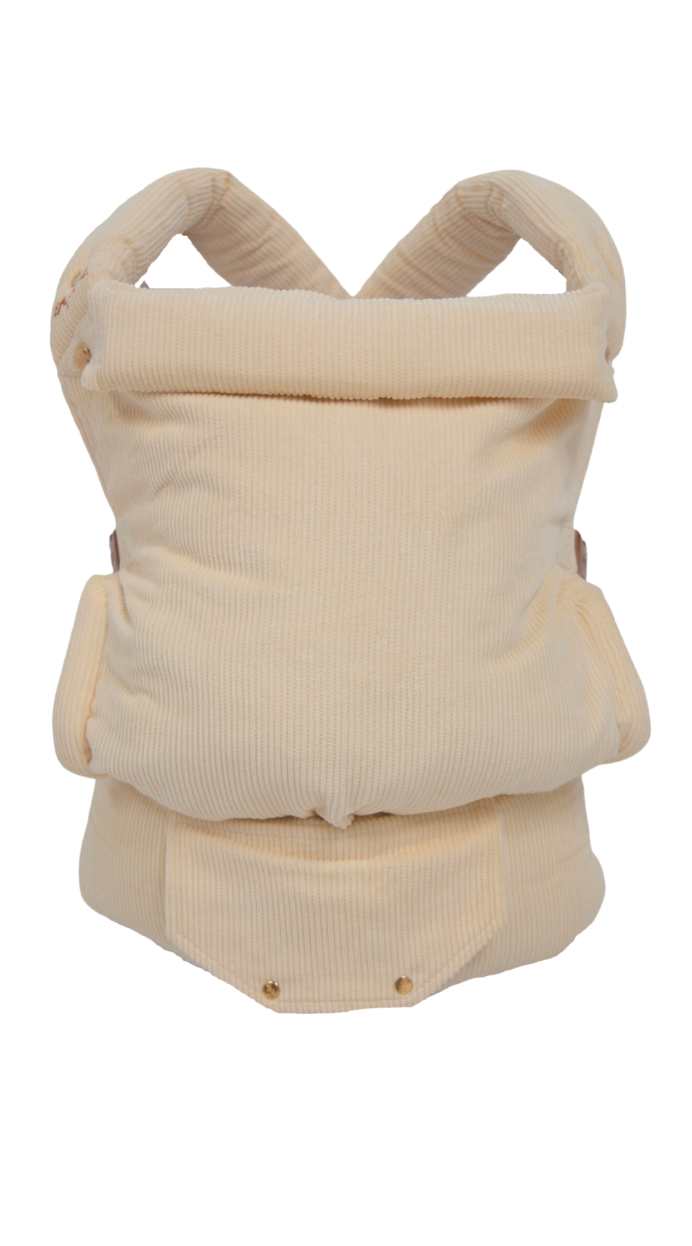 Yellow white 100% cotton corduroy fabric for a neutral babywearing experience with the Ivory Cord Clip Carrier 2.0 by Chekoh Baby. Best-selling, top reviewed, famous and TikTok trending.