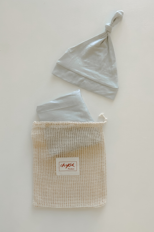 asha grey newborn baby pocket swaddle chekoh bamboo