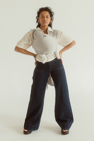 ASHA grey stretchy wrap carrier from australia chekoh best bamboo baby carrier for newborn 