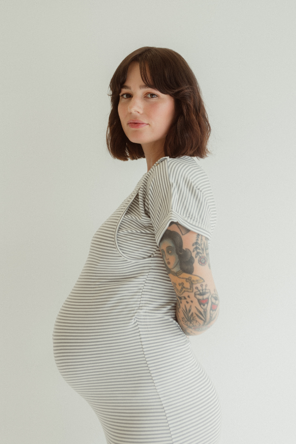 Grey Stripe Journey Dress