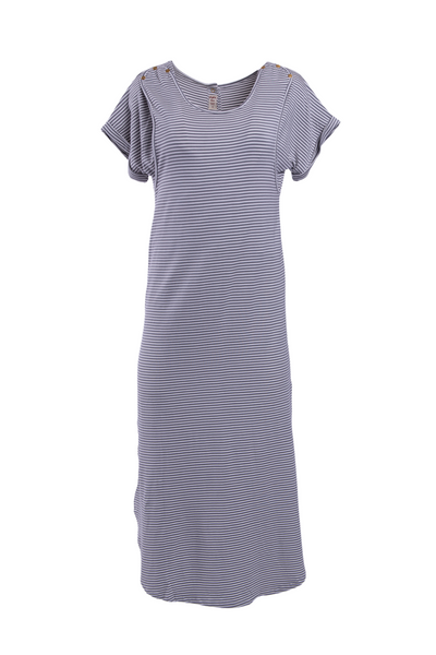 Chekoh Grey Stripe Journey Dress - Bump, Birth and Beyond Maternity Dress