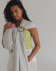 grey stripe neutral baby ring sling chekoh australia bamboo and linen 