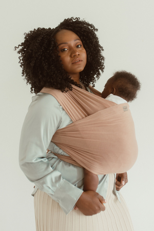 cinta beige best stretchy wrap carrier from australia chekoh best bamboo baby carrier for newborn