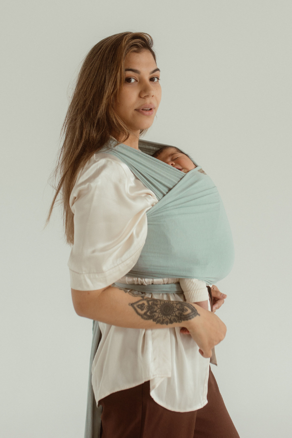 teal green blue best stretchy wrap carrier from australia chekoh best bamboo baby carrier for newborn