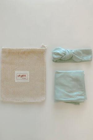 baby swaddle pocket birth announcement newborn beanie bow bamboo chekoh