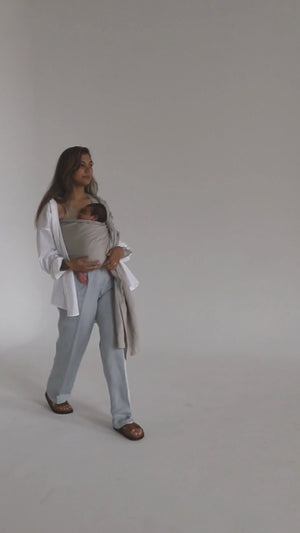 chekoh asha ring sling baby carrier bamboo and linen grey neutral australia